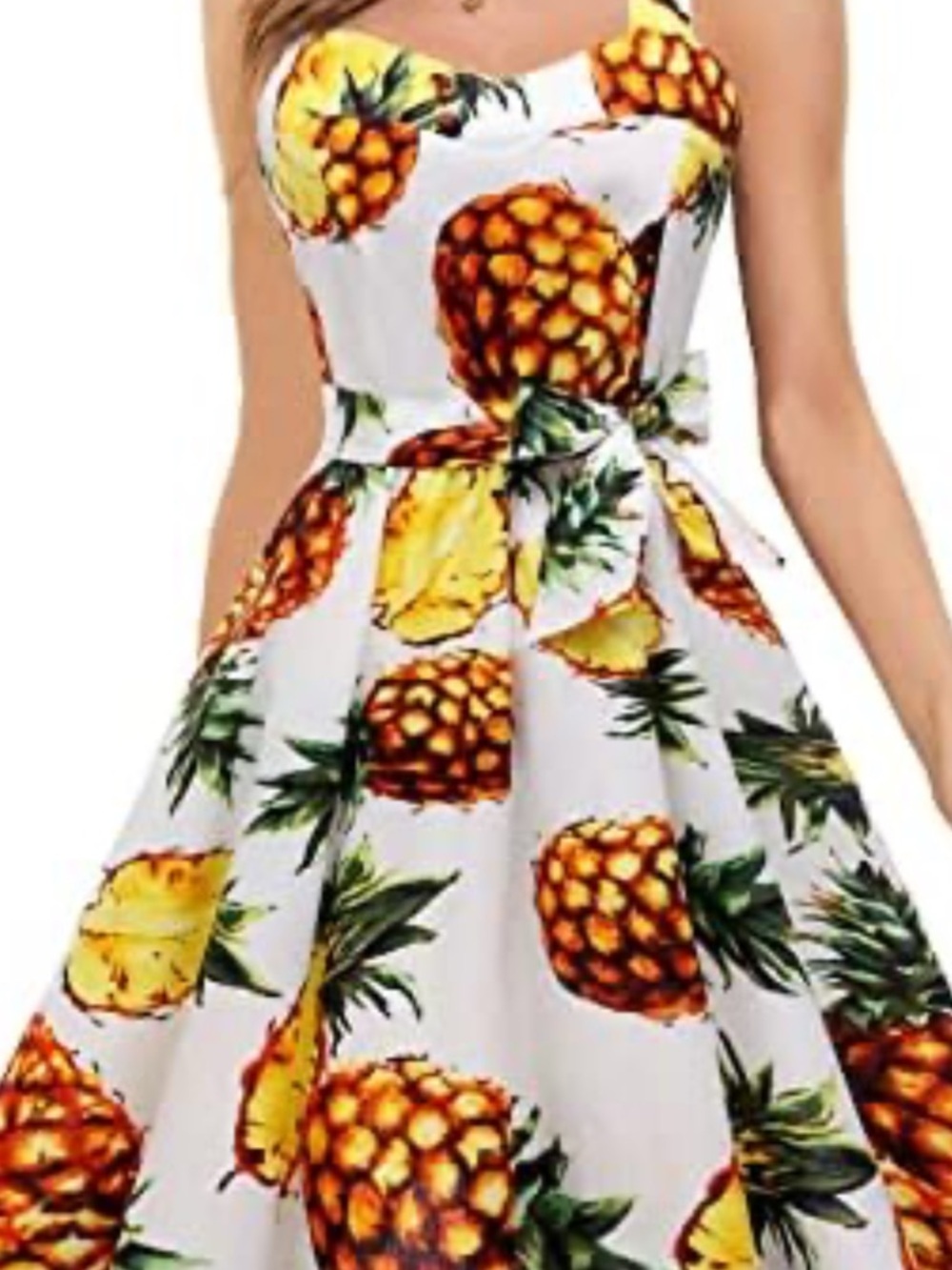 Topdress Pineapple Print Polka Halter Cocktail Retro Dress Size L